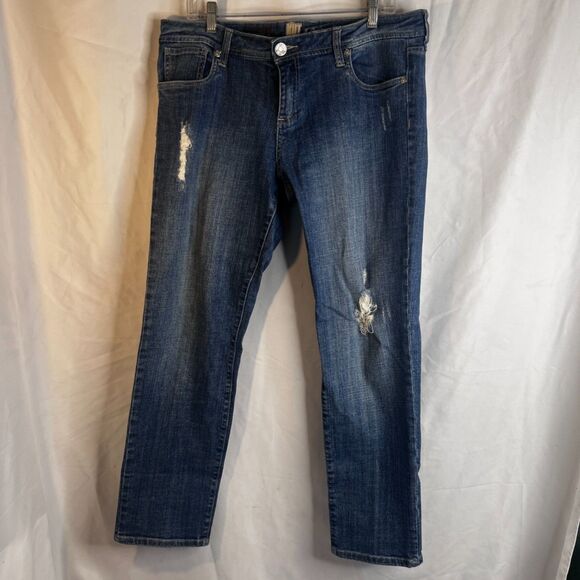 Kut from the Kloth Celine Slouchy Boyfriend Denim Jeans Size 12 Distressed - Picture 9 of 9